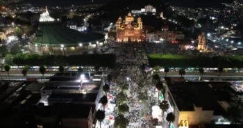 Night view our our lady of Guadalupe basilica