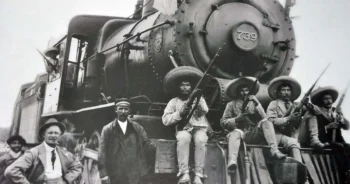 Soldiers of the Revolution aboard a train